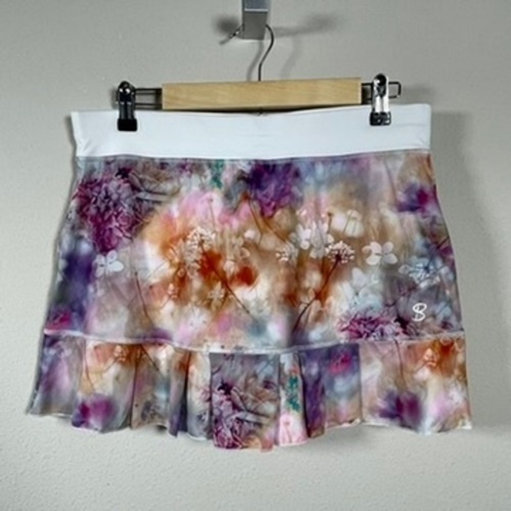 Sofibella Athletic Skort Womens L Multi Color Pickleball Floral Ruffle Tennis